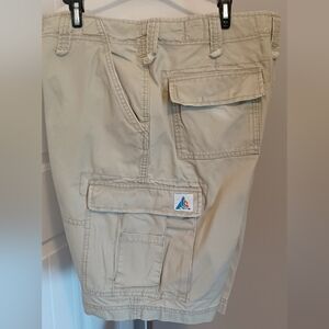 Wonder Wall Men's Beige Vintage Surf Cargo Shorts Sz 34 #0221